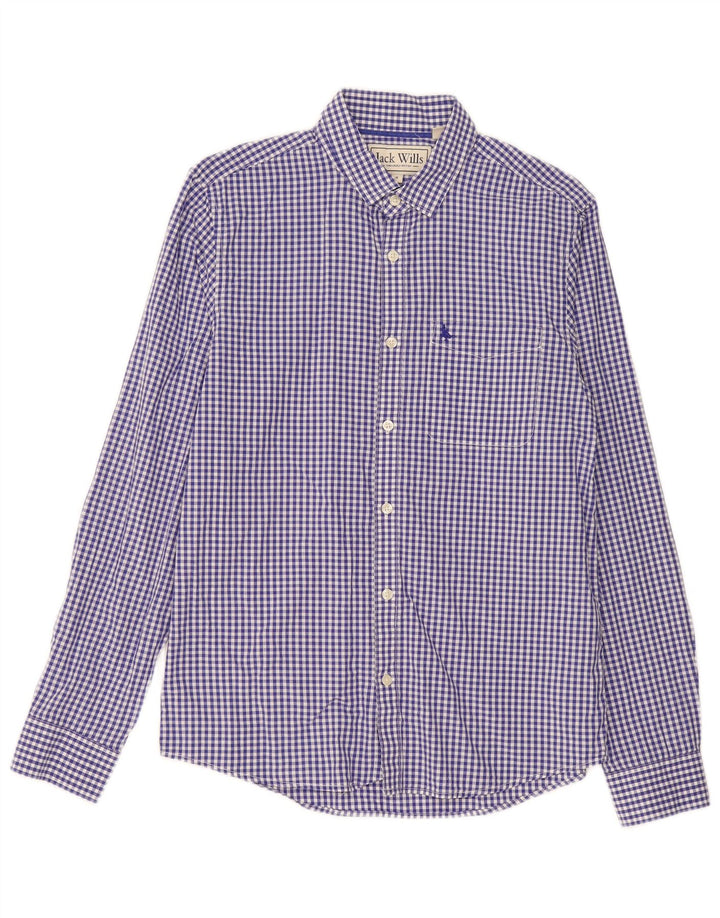 Jack Wills Herre Classic Fit skjorte lille blå Gingham bomuld