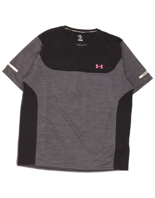 Under Armour Herre T-Shirt Top XL Grå Colourblock Polyester