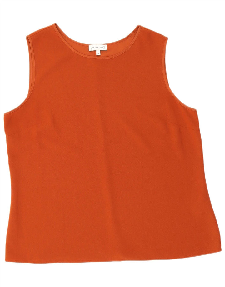Warehouse Damevest Top UK 14 Large Orange Polyester