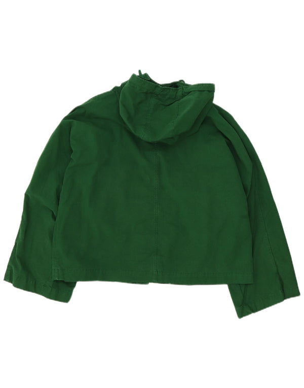 Zara Dame Hætte Oversized Bomber Jacket UK 10 Small Green