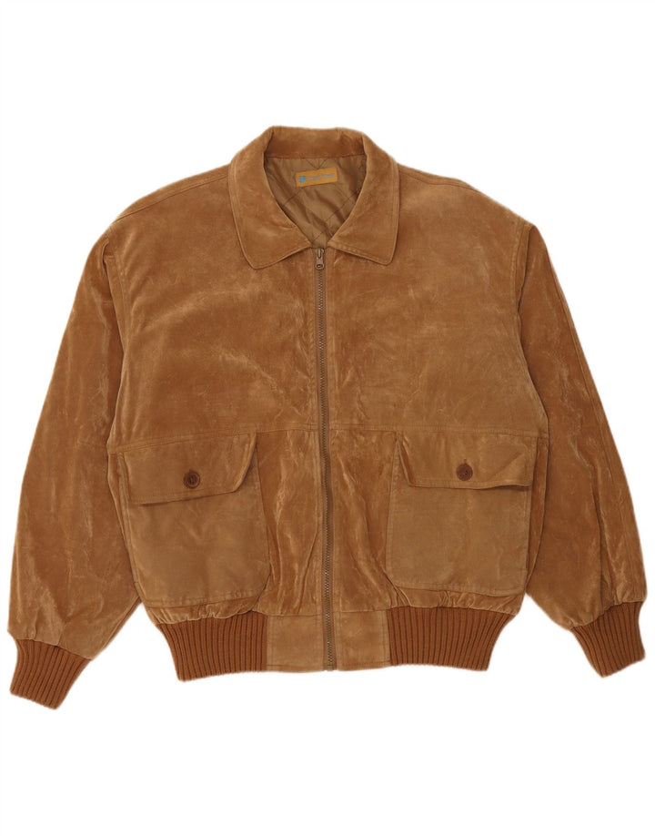 VINTAGE Bomberjakke til mænd UK 42 XL Brun Polyester