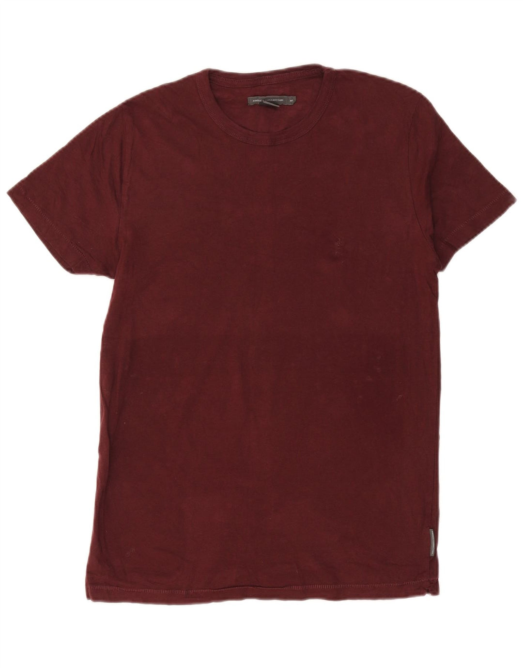 French Connection Herre T-Shirt Top Medium Bourgogne Bomuld