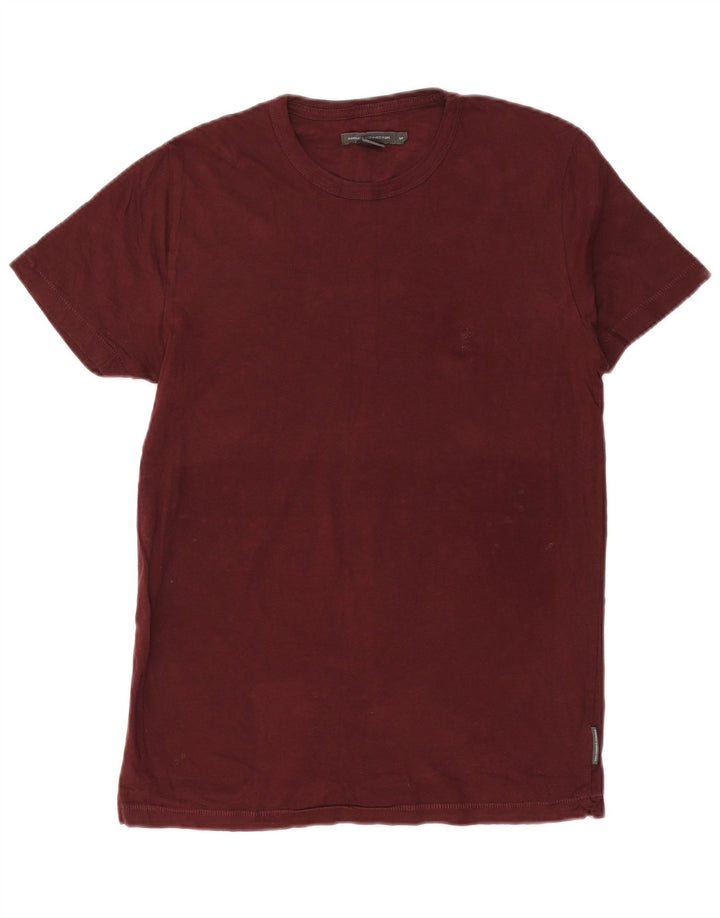 French Connection Herre T-Shirt Top Medium Bourgogne Bomuld