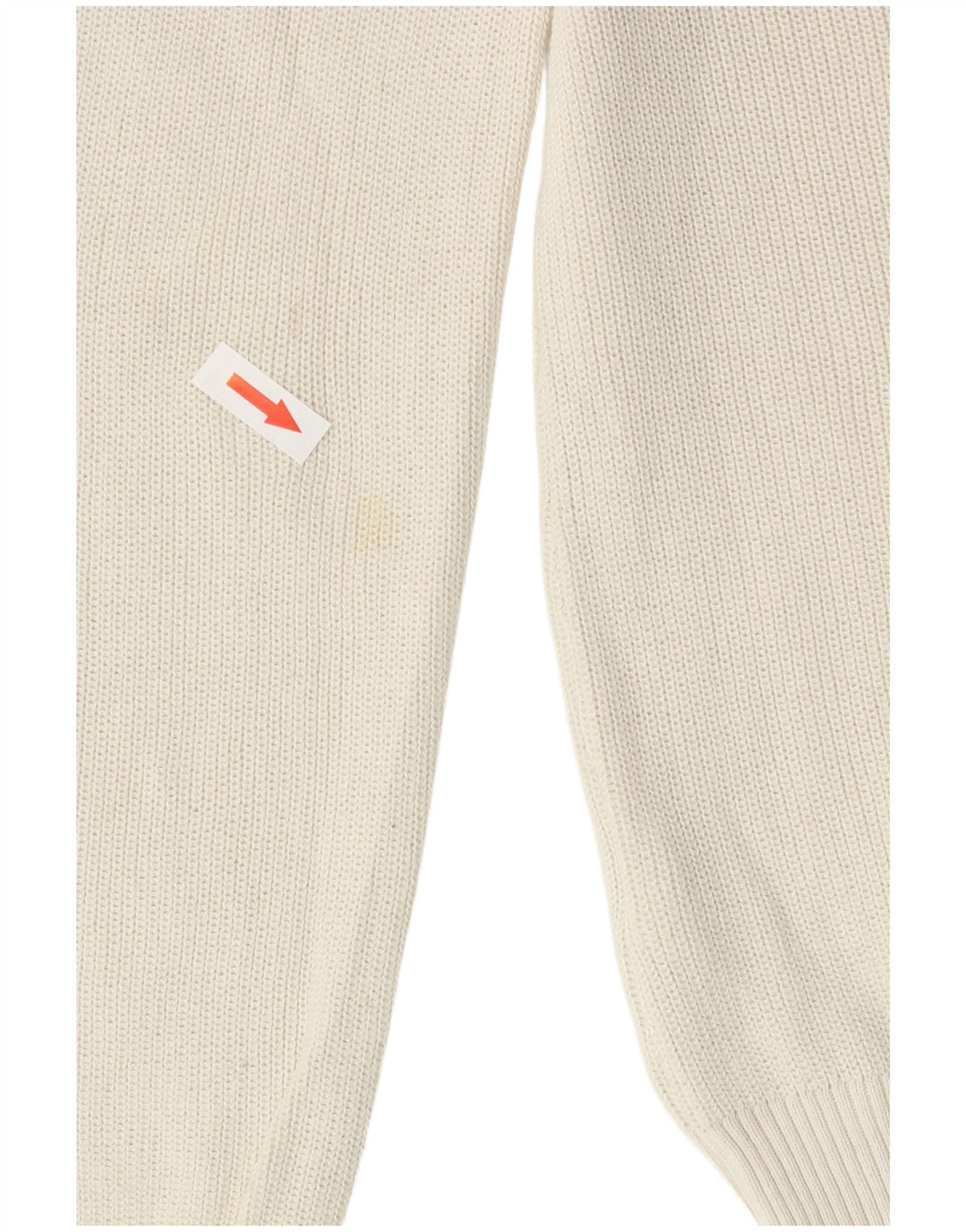 Guess Dame grafisk rund hals sweater UK 8 Lille hvid bomuld