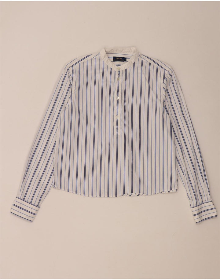 Polo Ralph Lauren Dame Pullover Shirt US 4 Lille hvid stribet bomuld