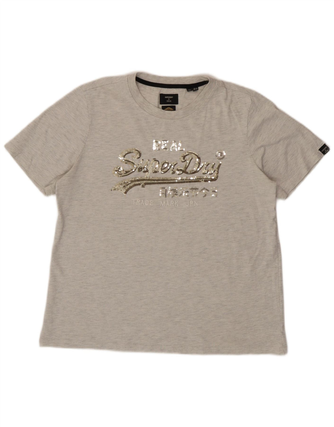 Superdry Grafisk T-shirttop til kvinder UK 14 Stor Grå