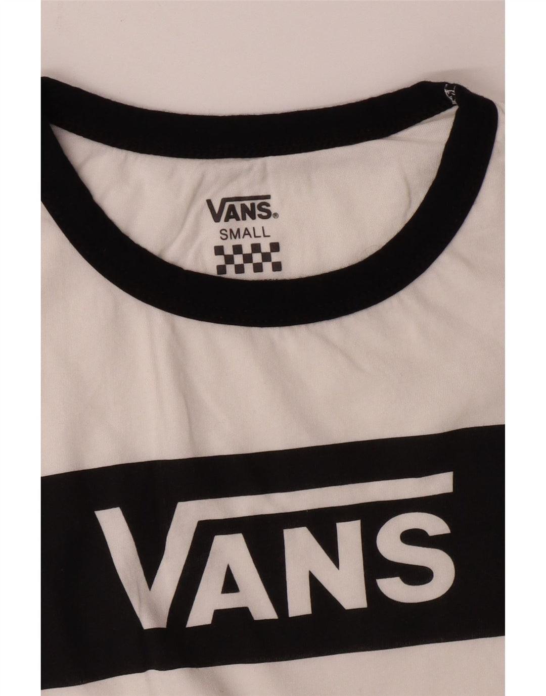 VANS Womens Crop Graphic T-Shirt Top UK 10 Small White Vintage Vans and Second-Hand Vans from Messina Hembry 