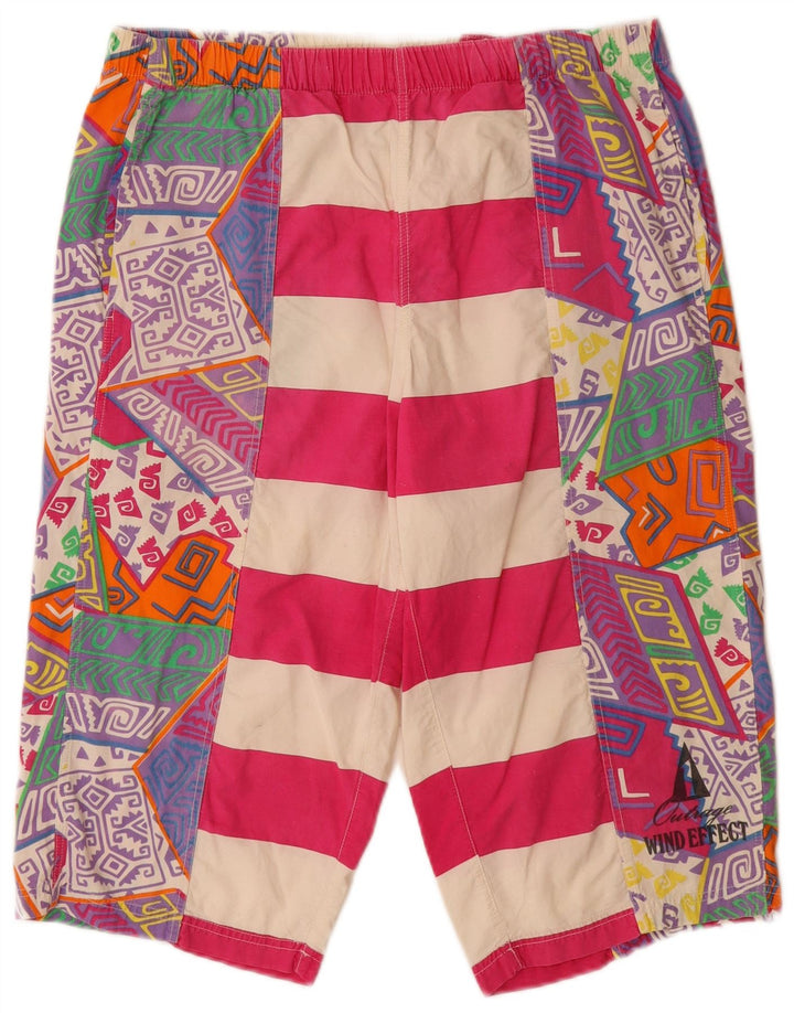Outrage kvinders abstrakt mønster bermuda shorts store W32 flerfarvede