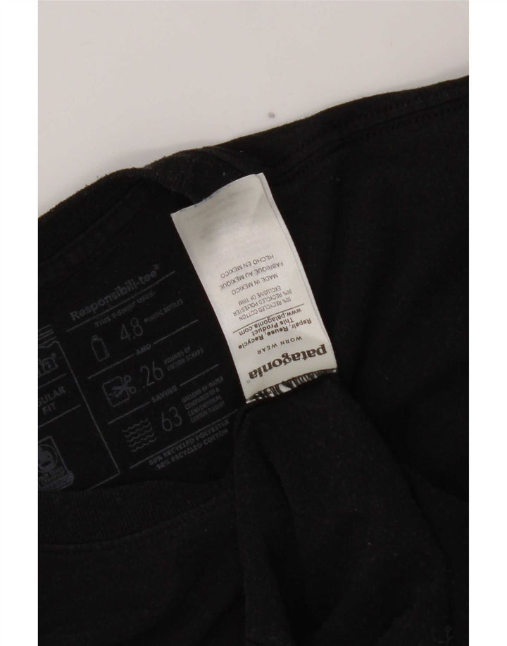 Patagonia Herre grafisk T-shirt Top Lille sort bomuld