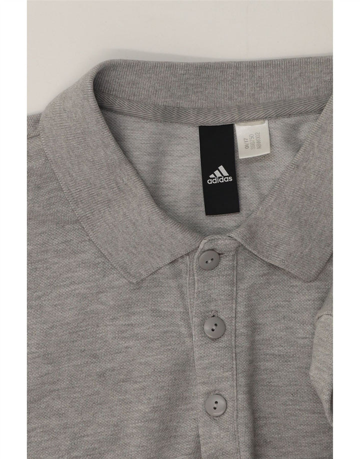 Adidas Polo skjorte til mænd, medium grå flækket