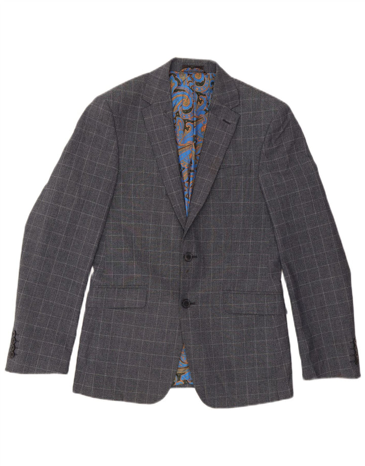 Marks & Spencer Herre 2-knap Slim Blazer Jacket UK 36 Small Blue Check