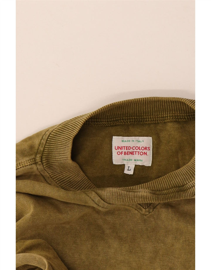 Benetton Herre T-Shirt Top Stor Grøn