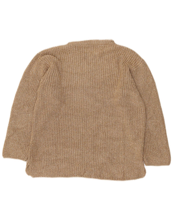 Luisa Spagnoli Dame Boat Neck Jumper Sweater UK 14 Large Gold Flecked