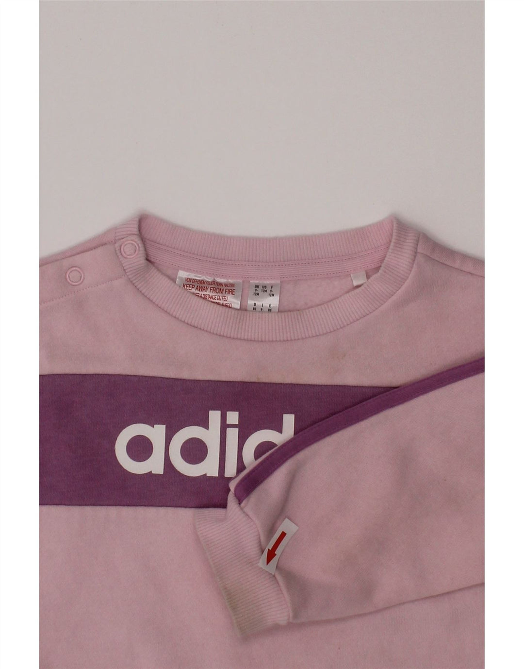 ADIDAS grafisk sweatshirt til babypiger 9-12 måneder Pink Colourblock