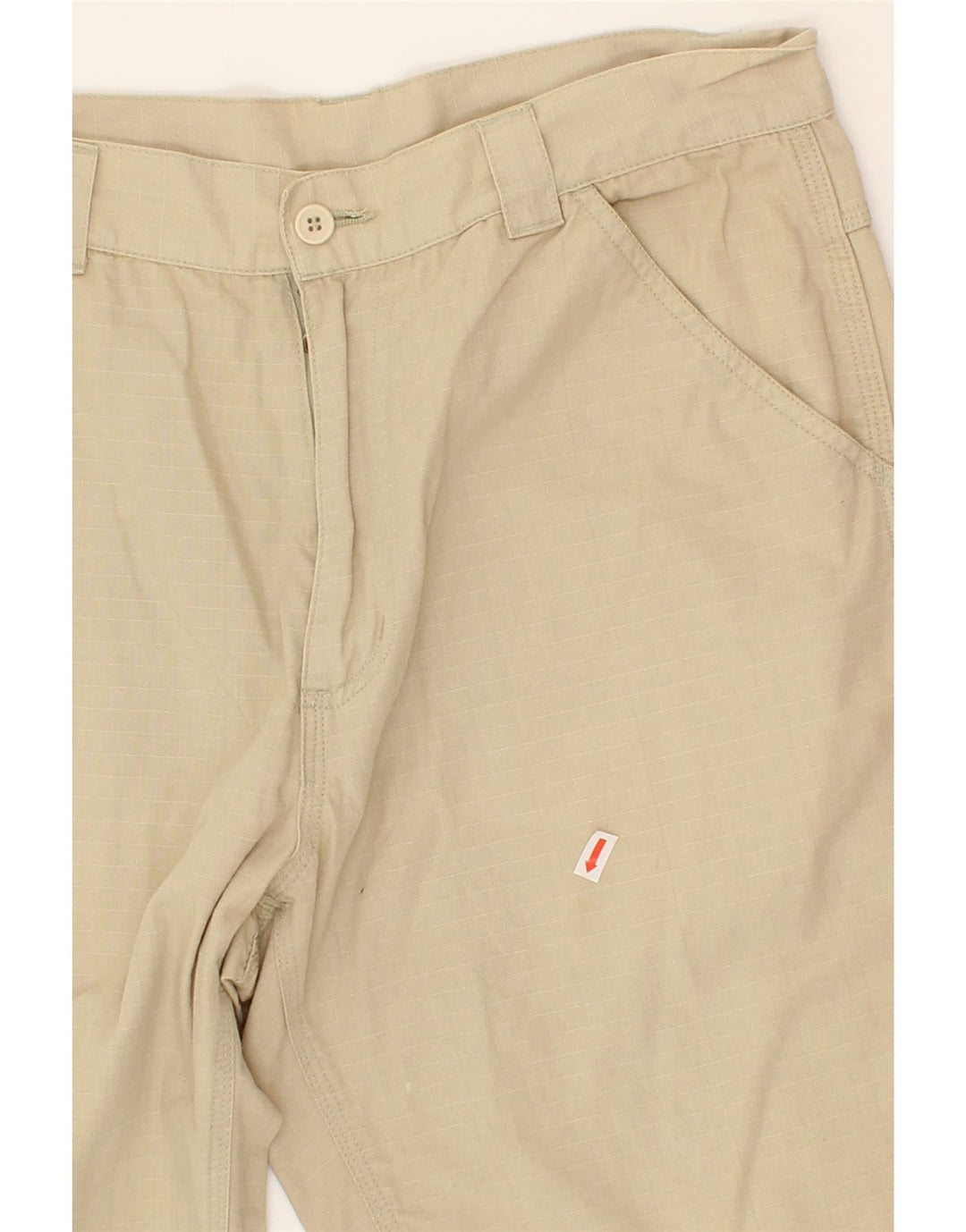 VINTAGE Mens Cargo Shorts Medium W30  Beige Check Cotton Vintage Vintage and Second-Hand Vintage from Messina Hembry 