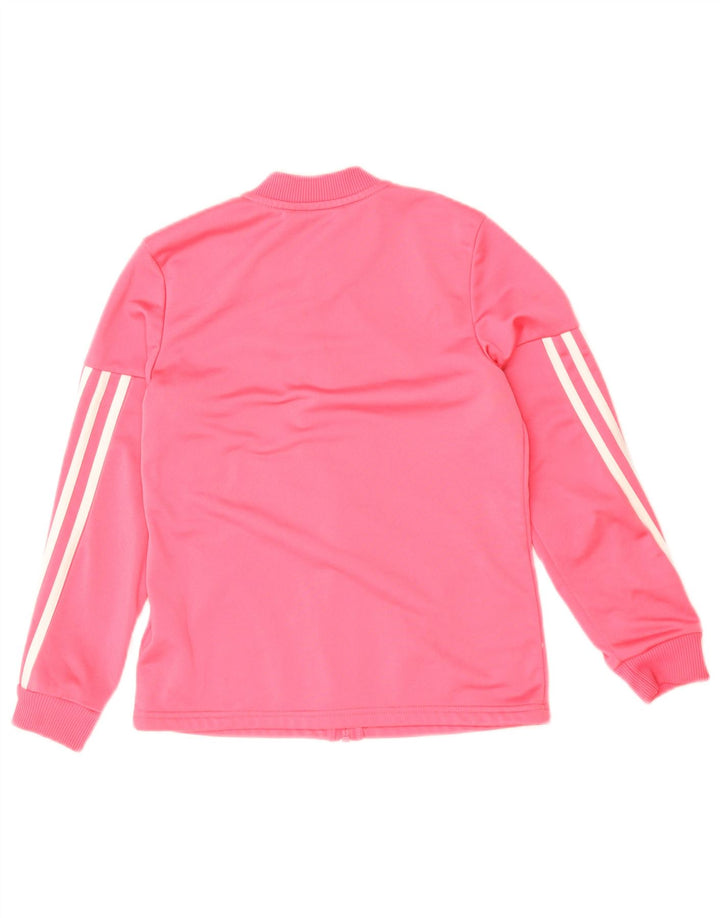 ADIDAS Girls Tracksuit Top Jacket 9-10 Years Pink