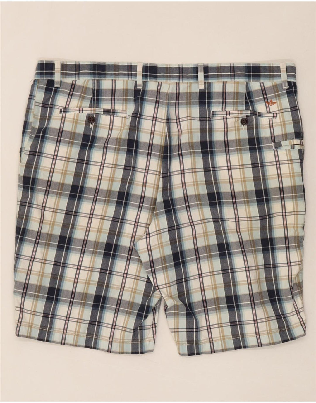 DOCKERS Mens Cargo Shorts W42 2XL Navy Blue Check Cotton Vintage Dockers and Second-Hand Dockers from Messina Hembry 
