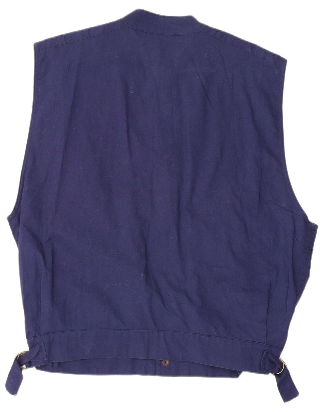 Vintage Herre Gilet UK 40 Large Navy Blue Cotton