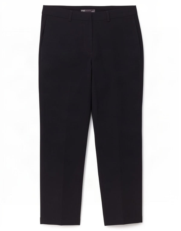 Marks & Spencer Dame Crop Suit Bukser UK 10 Small W30 L25 Navy Blue