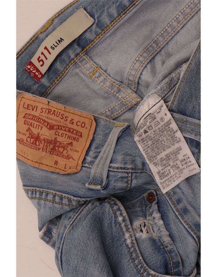 Levi's Herre 511 Distressed Slim Jeans W38 L34 Blå Bomuld