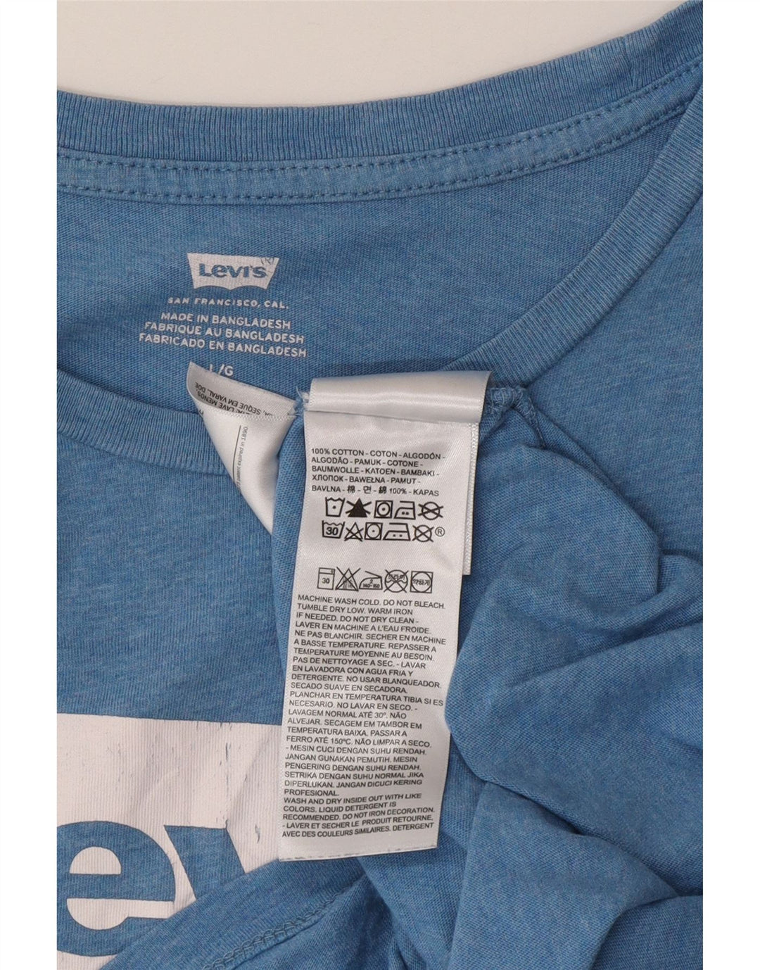 Levi's Herre grafisk T-shirt Top Stor Blå Bomuld