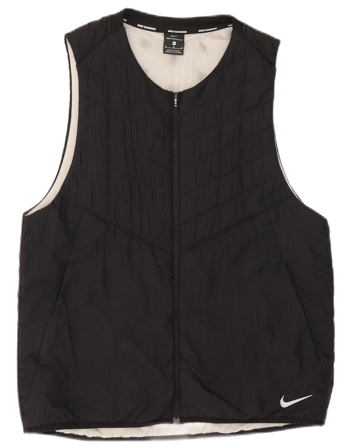 Nike Womens Polstret Gilet UK 14 Medium Black Nylon