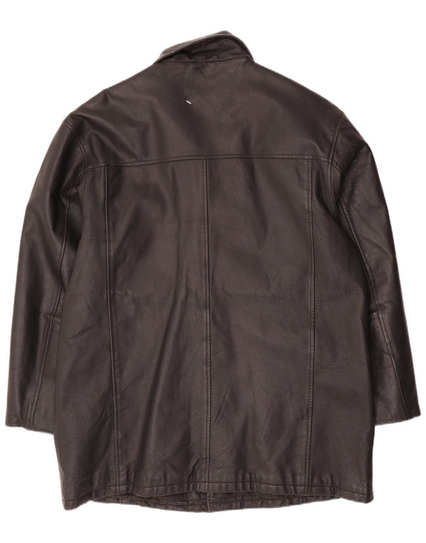 Angelo Litrico Herre Læderjakke UK 42 XL Sort Læder