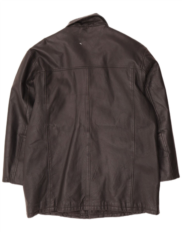 Angelo Litrico Herre Læderjakke UK 42 XL Sort Læder