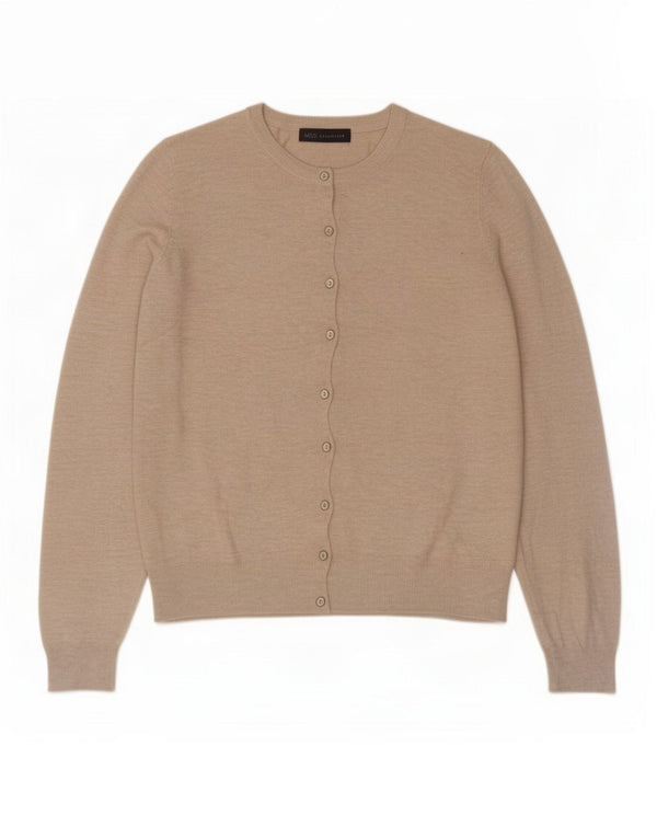 Marks & Spencer Dame Cardigan Sweater UK 16 Stor Beige Viscose