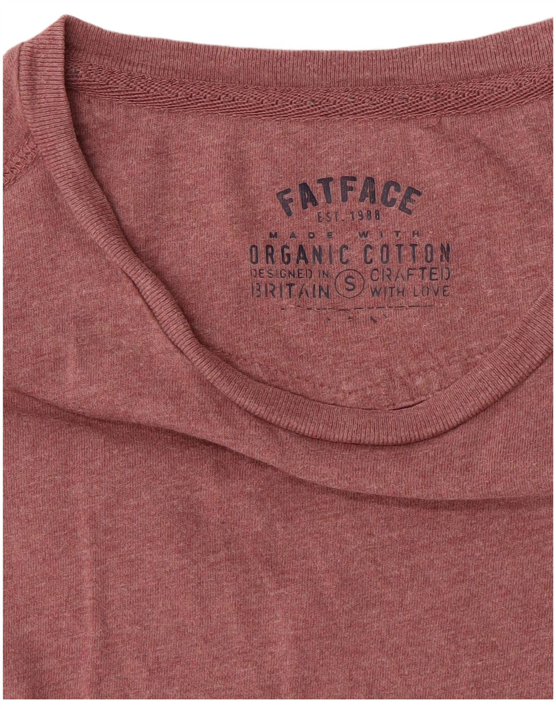 FAT FACE Herre T-Shirt Top Lille Bourgogne Bomuld