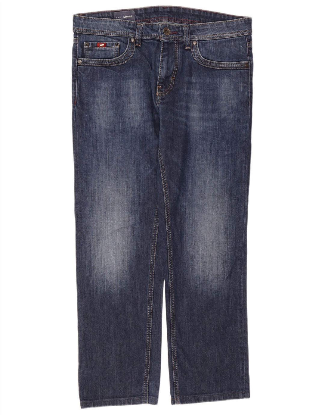 Gas Straight Jeans til mænd W32 L28 Marineblå bomuld
