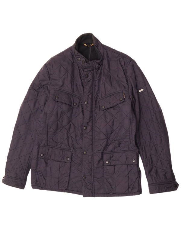 Barbour Herre quiltet jakke UK 42 XL Navy Blue Polyester