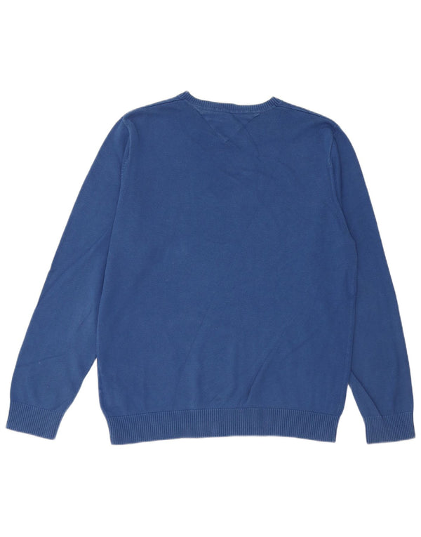 Tommy Hilfiger Herre Regular Fit Crew Neck Jumper Sweater Medium Blue Bomuld