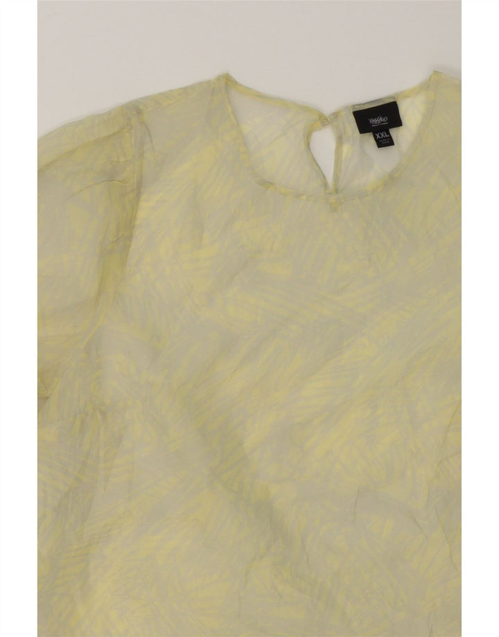 MOSSIMO Womens Abstract Pattern Blouse Top UK 20 2XL Yellow Polyester Vintage Mossimo and Second-Hand Mossimo from Messina Hembry 