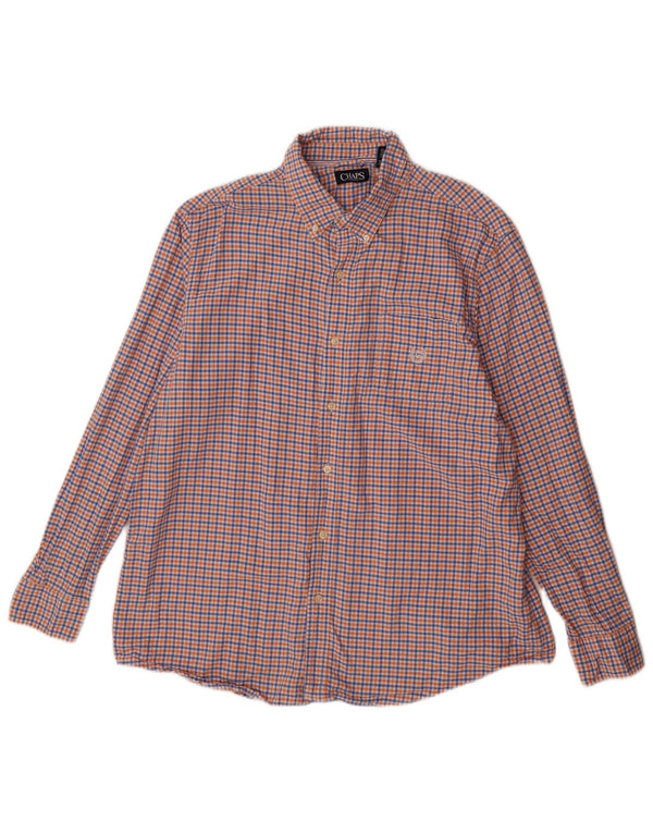 Chaps Herre Flanelskjorte XL Blå Gingham Bomuld