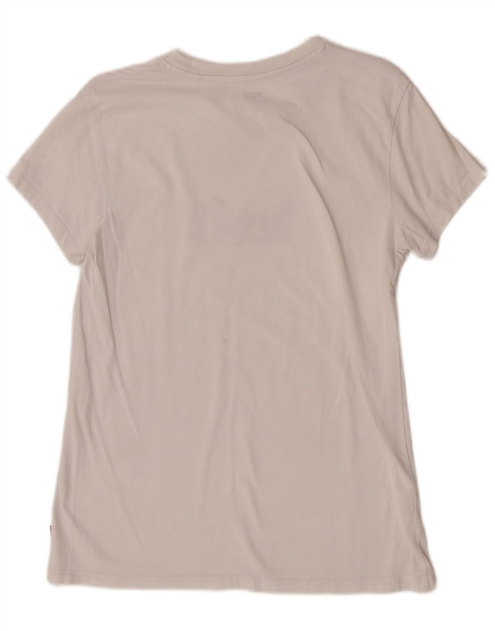 Levi's Dame Grafisk T-Shirt Top UK 10 Small White