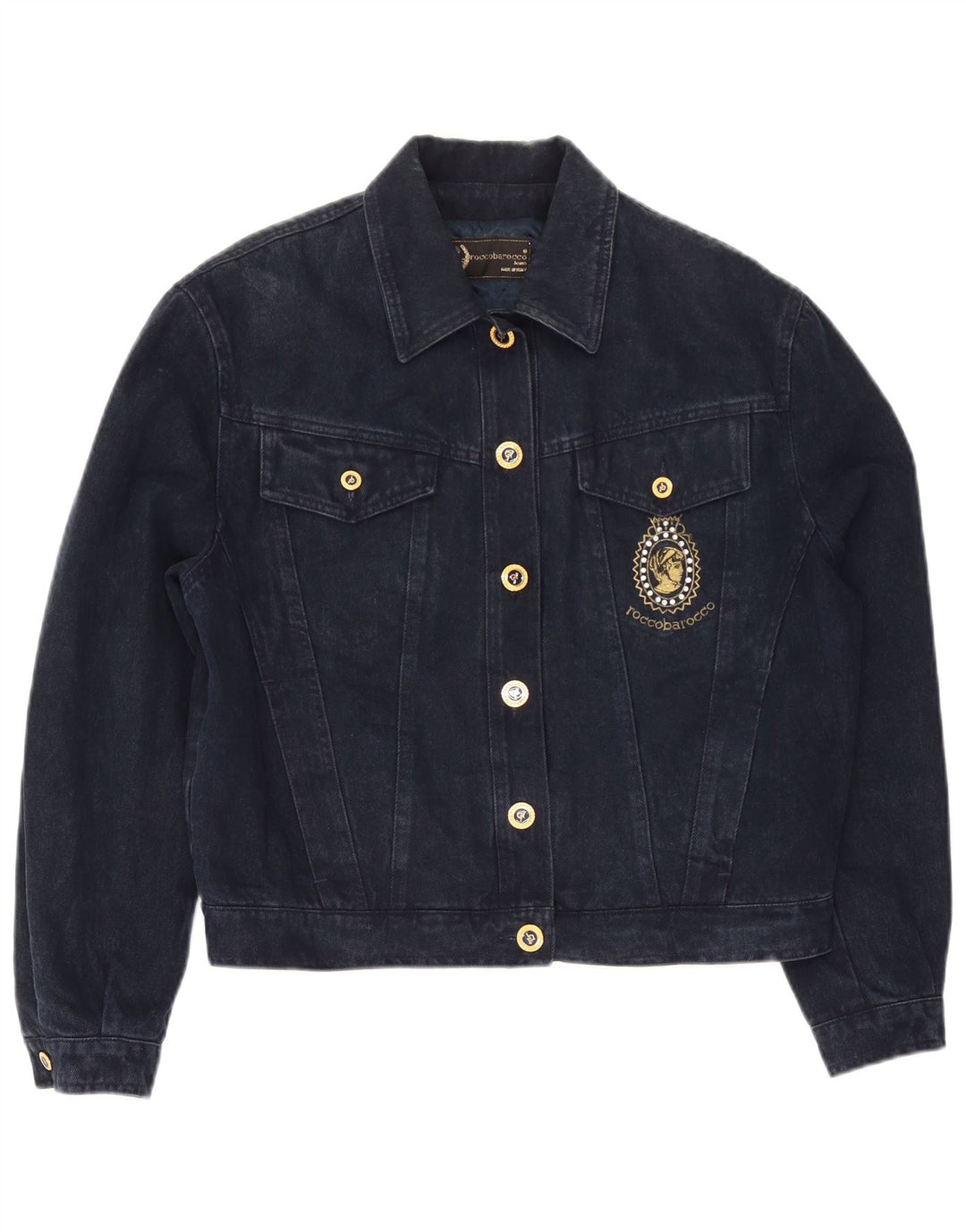 Roccobarocco Dame denimjakke IT 42 Medium Navyblå Bomuld