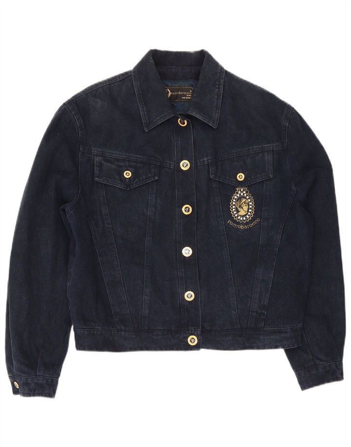 Roccobarocco Dame denimjakke IT 42 Medium Navyblå Bomuld