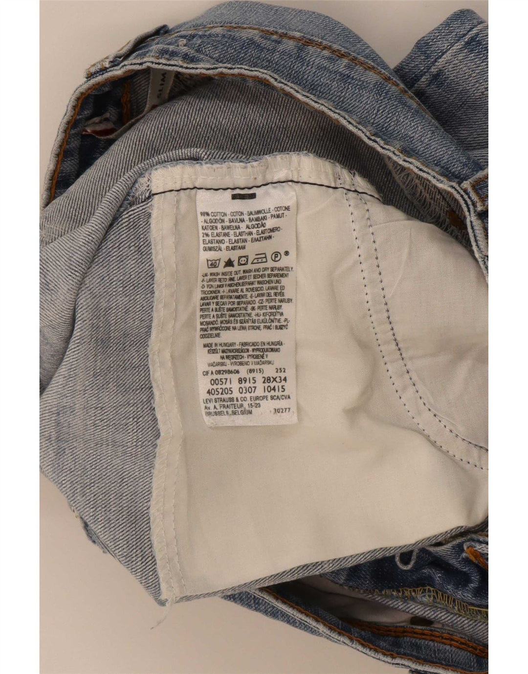 Levi's Dame 571 Slim Jeans W28 L31 Blå Bomuld