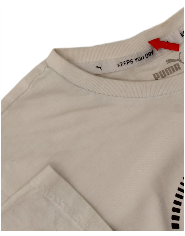Puma Boys Grafisk T-Shirt Top 15-16 år Hvid