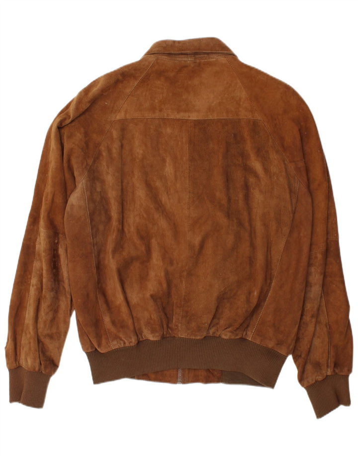 Vintage herre ruskind bomberjakke IT 50 Large Brown