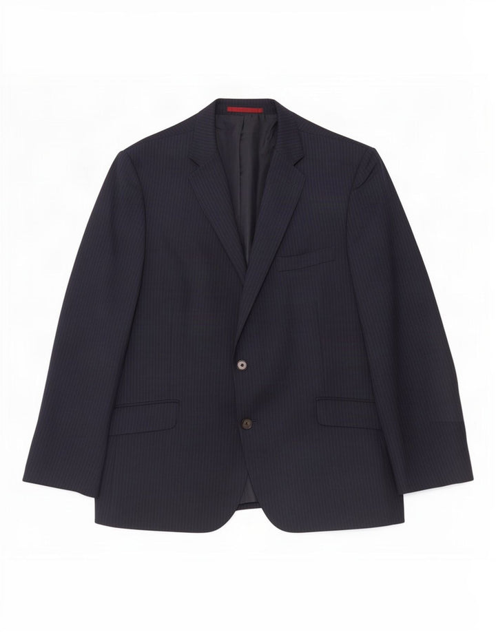 Marks & Spencer Herre 2-knaps blazerjakke UK 44 XL Marineblå nålestribe