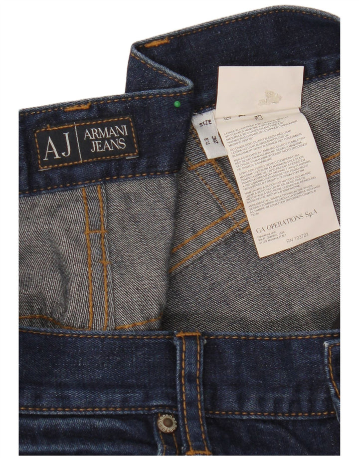 ARMANI Straight jeans til mænd W32 L32 Marineblå bomuld