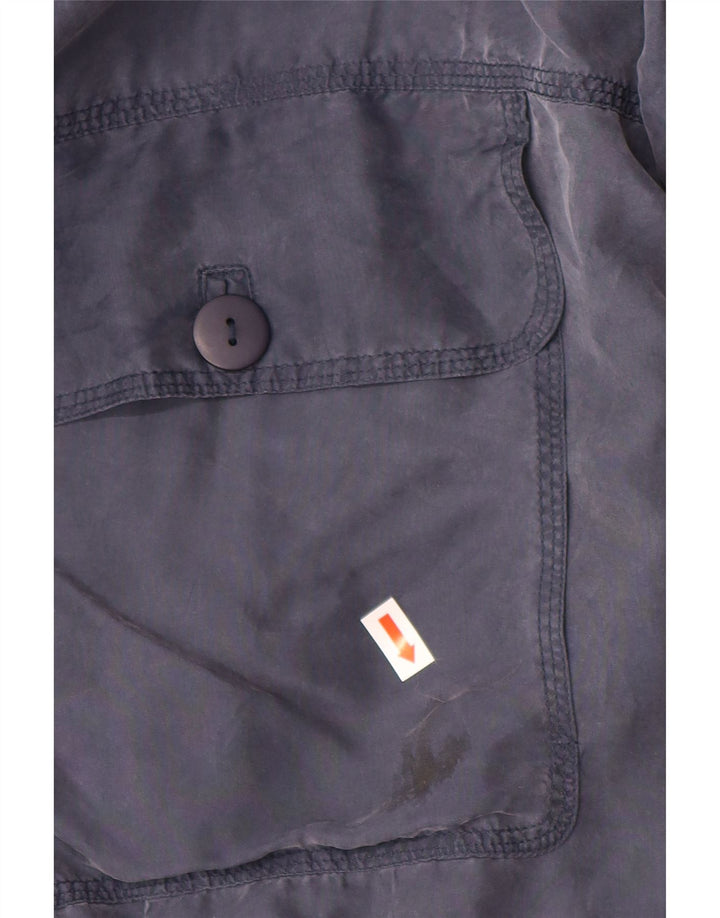 VINTAGE Bomberjakke til mænd IT 48 Mellem marineblå silke