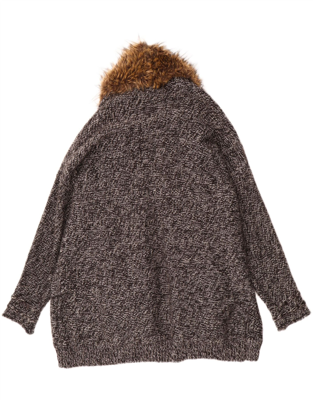 Guess Dame Oversized Longline Cardigan Sweater UK 10 Small Grey Flecked