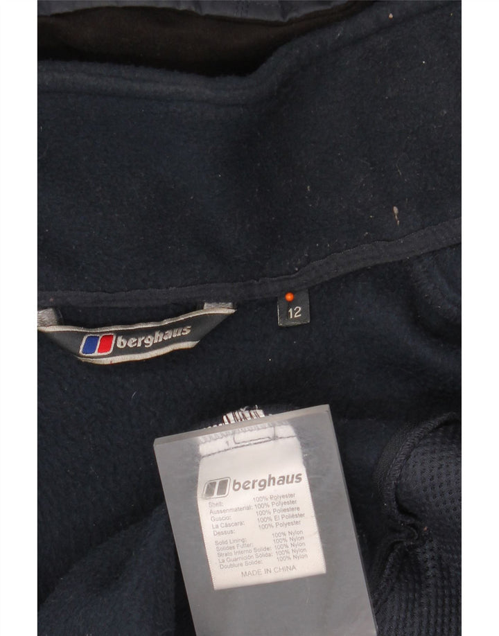 BERGHAUS Dame Oversized Hooded Windbreaker Jacket UK 12 Medium Navy Blue