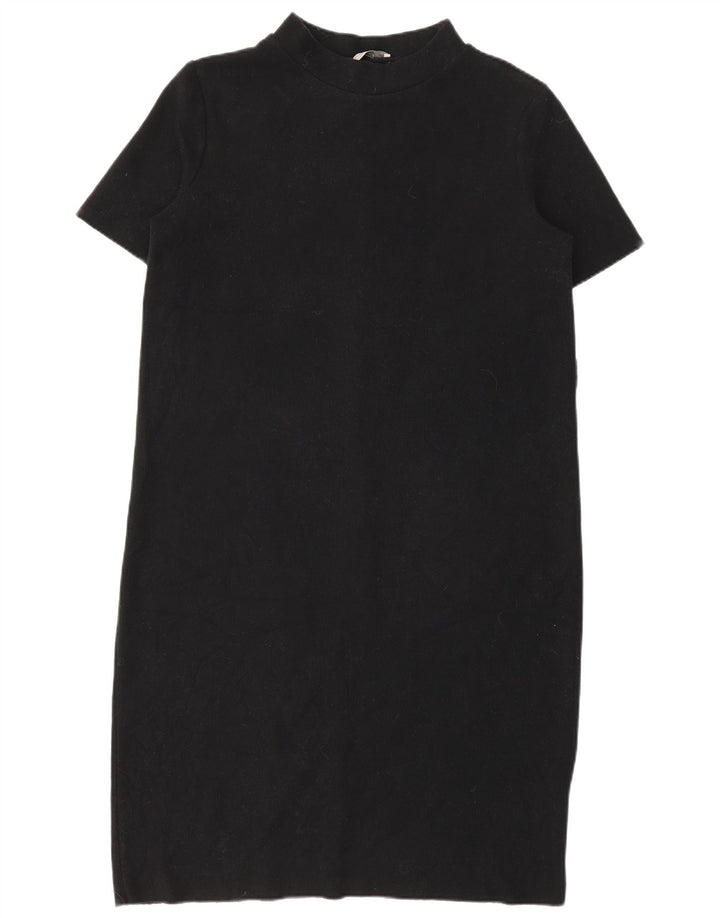 Zara Dame Trafaluc Shift Dress UK 14 Medium Sort Bomuld
