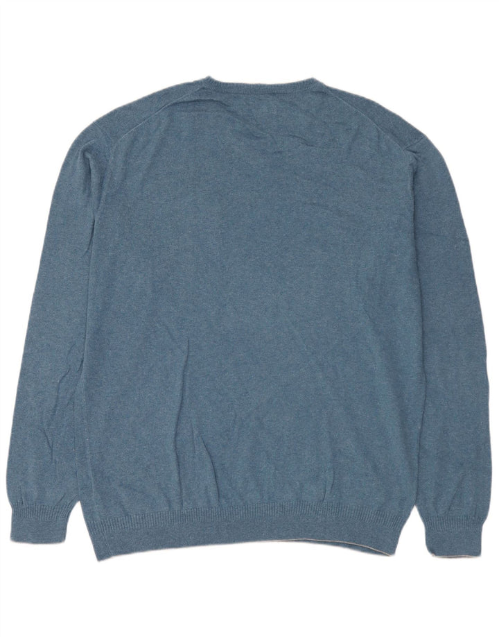 Marlboro Classics Herre V-hals sweater 3XL Blå Bomuld