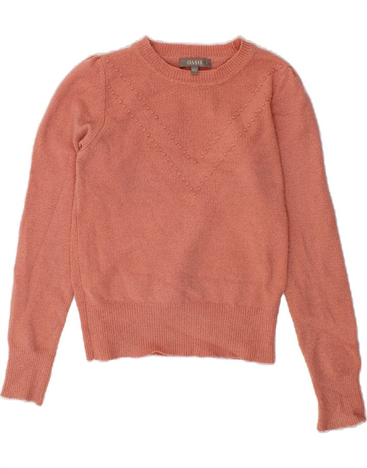 OASIS Womens Crew Neck Jumper Sweater UK 10 Small Pink Polyester Vintage Oasis and Second-Hand Oasis from Messina Hembry 