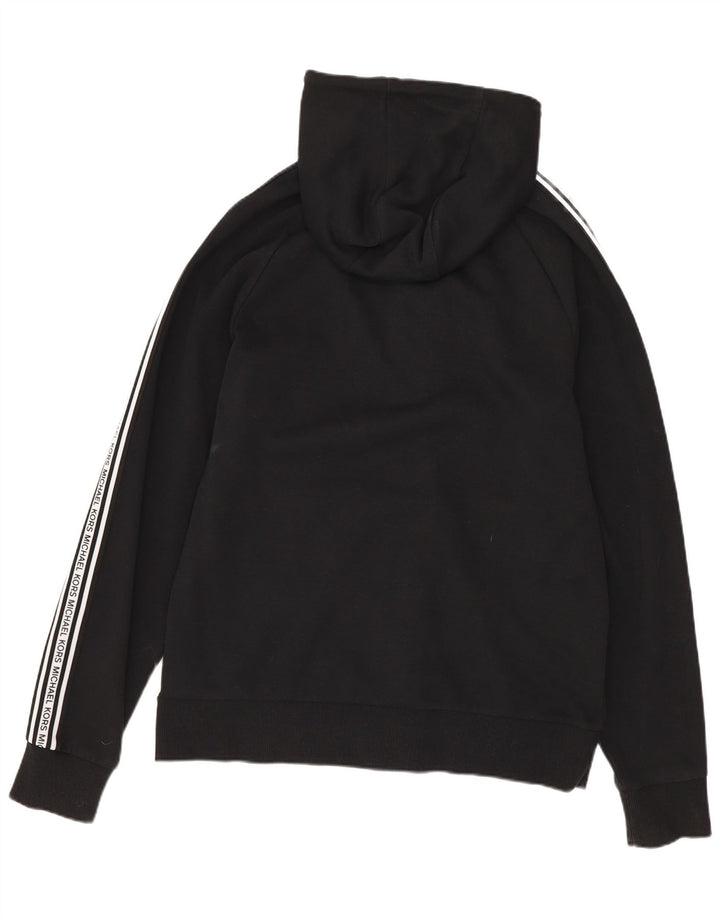 MICHAEL KORS Herre grafisk hættetrøje med lynlås, lille sort farveblok